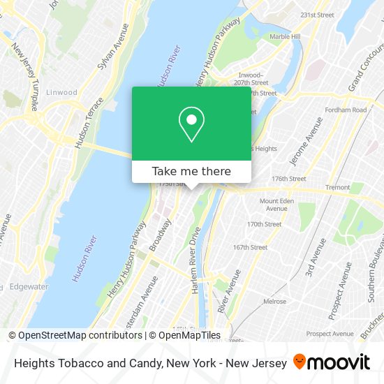 Heights Tobacco and Candy map