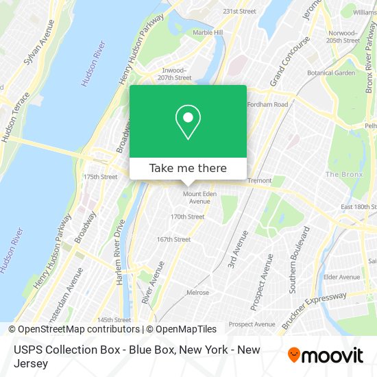 Mapa de USPS Collection Box - Blue Box