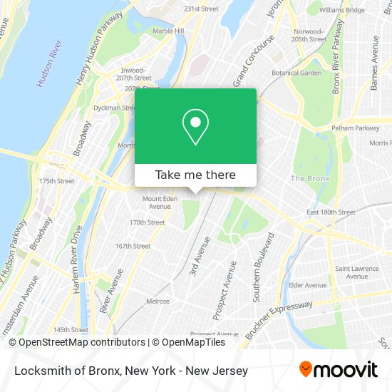 Locksmith of Bronx map