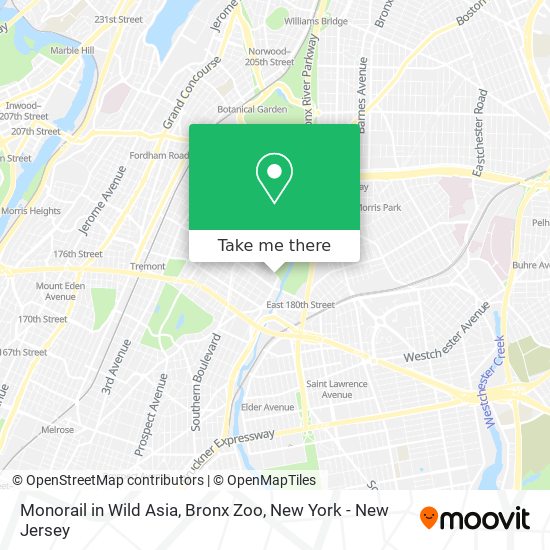 Monorail in Wild Asia, Bronx Zoo map