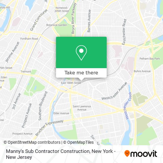 Mapa de Manny's Sub Contractor Construction