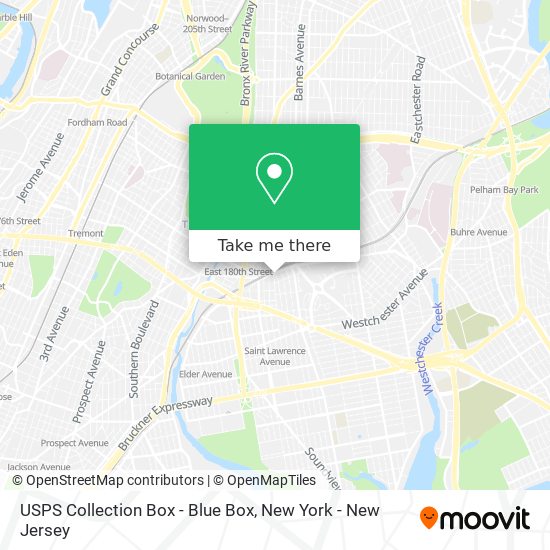 Mapa de USPS Collection Box - Blue Box