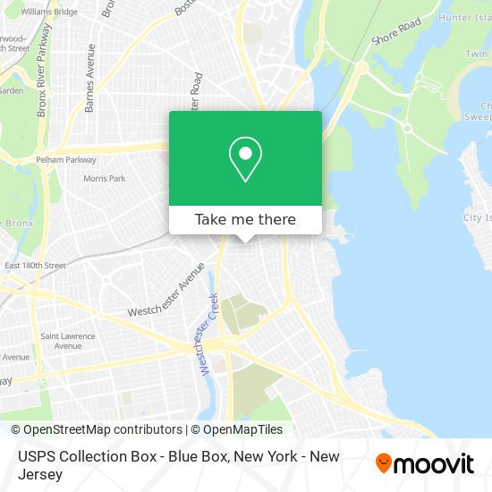 Mapa de USPS Collection Box - Blue Box