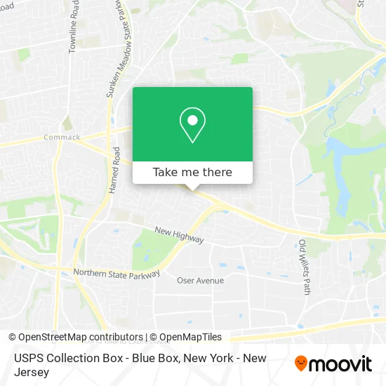 Mapa de USPS Collection Box - Blue Box