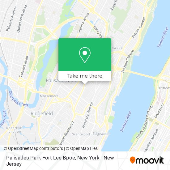 Palisades Park Fort Lee Bpoe map