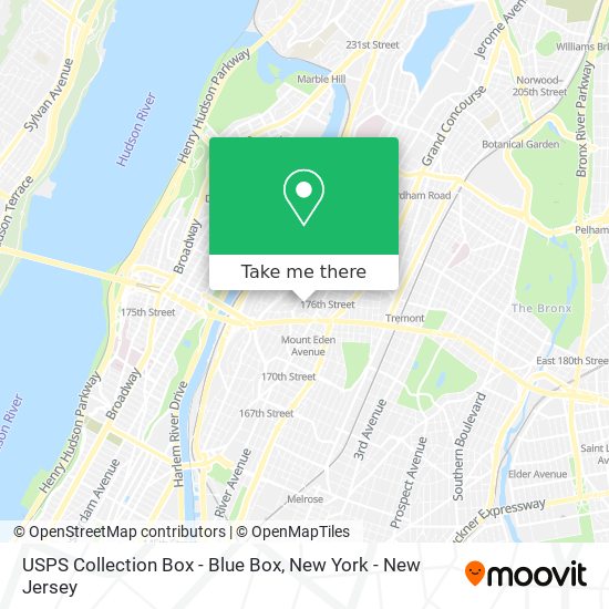 USPS Collection Box - Blue Box map