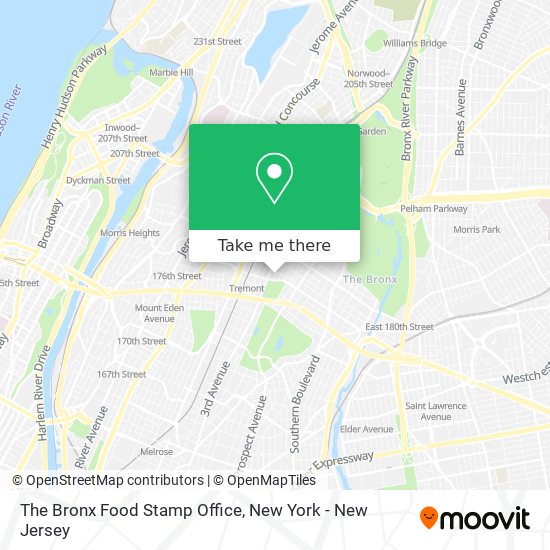 The Bronx Food Stamp Office map