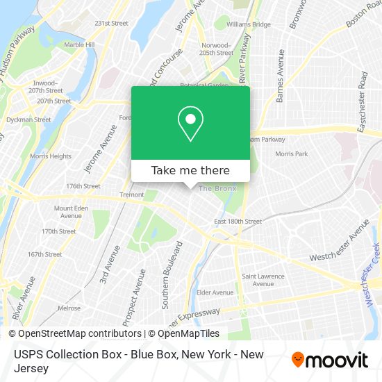 USPS Collection Box - Blue Box map