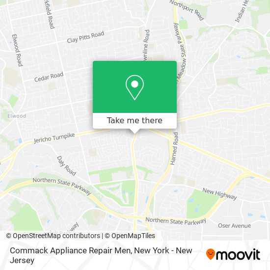 Commack Appliance Repair Men map