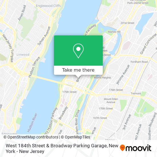 West 184th Street & Broadway Parking Garage map