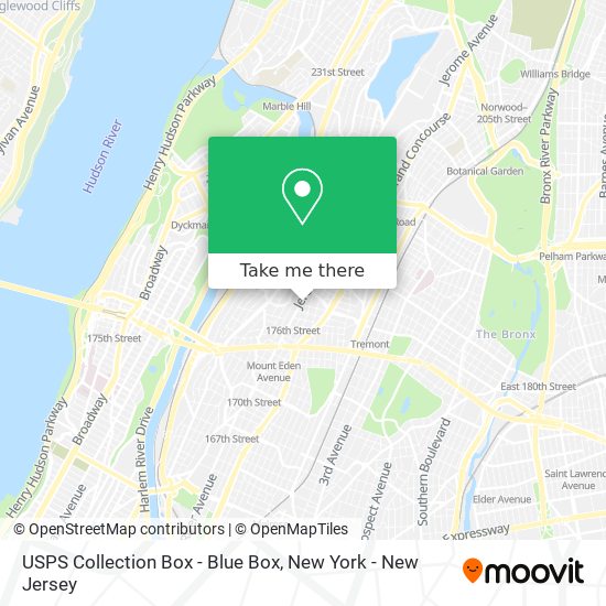 Mapa de USPS Collection Box - Blue Box