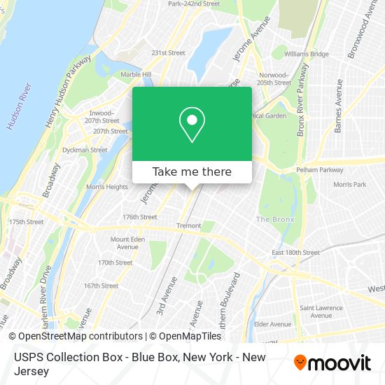 USPS Collection Box - Blue Box map