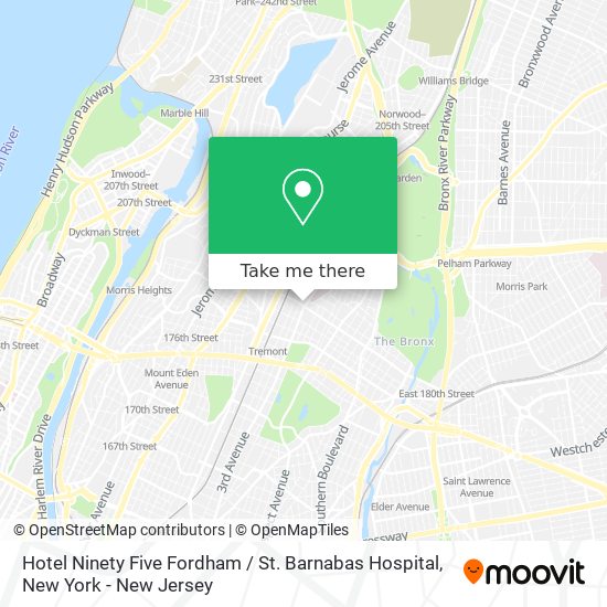 Mapa de Hotel Ninety Five Fordham / St. Barnabas Hospital