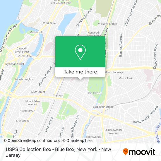 Mapa de USPS Collection Box - Blue Box