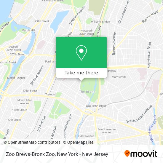 Mapa de Zoo Brews-Bronx Zoo