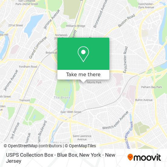 USPS Collection Box - Blue Box map