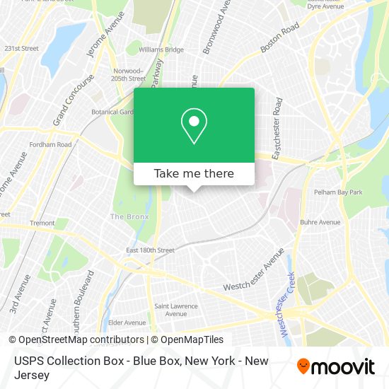 Mapa de USPS Collection Box - Blue Box