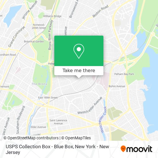 Mapa de USPS Collection Box - Blue Box