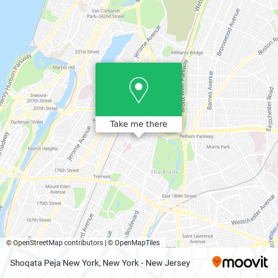 Shoqata Peja New York map