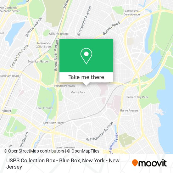 Mapa de USPS Collection Box - Blue Box