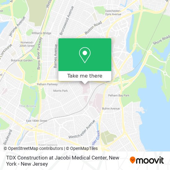 TDX Construction at Jacobi Medical Center map