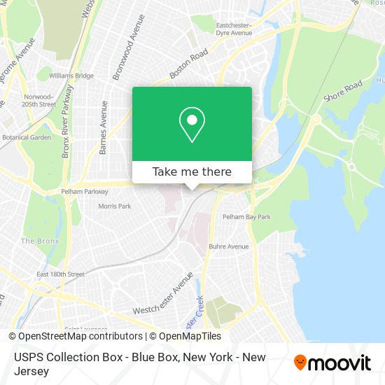 Mapa de USPS Collection Box - Blue Box