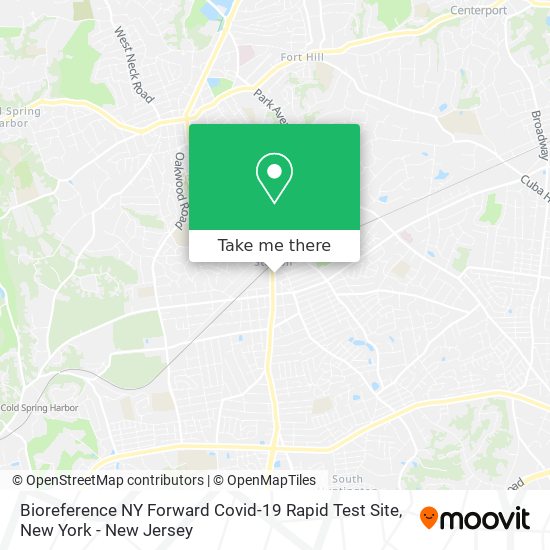 Bioreference NY Forward Covid-19 Rapid Test Site map