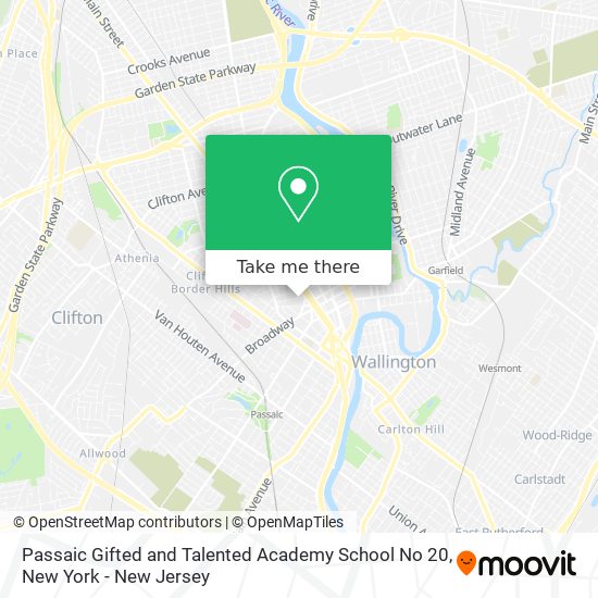 Passaic Gifted and Talented Academy School No 20 map