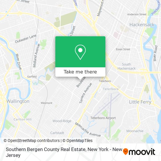 Southern Bergen County Real Estate map