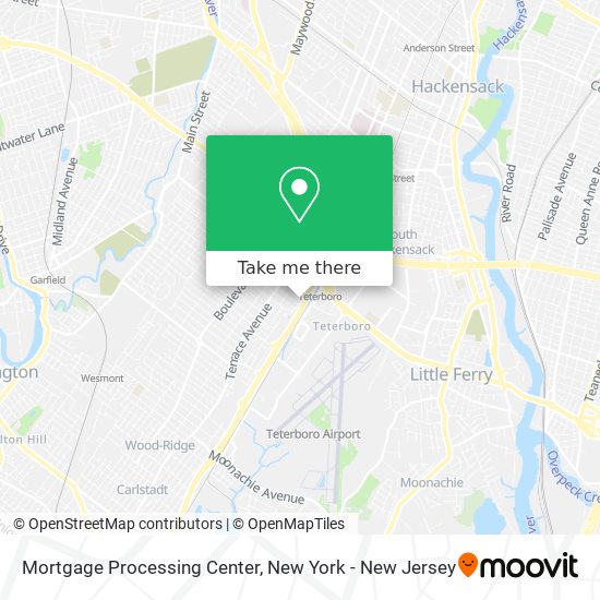 Mortgage Processing Center map