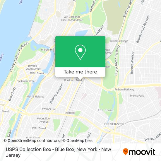 USPS Collection Box - Blue Box map