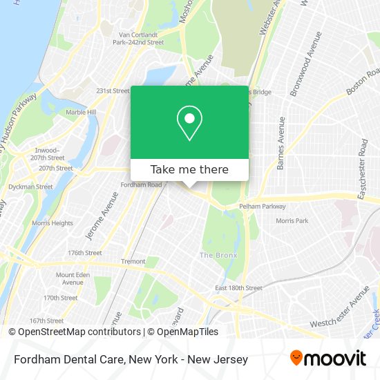 Fordham Dental Care map