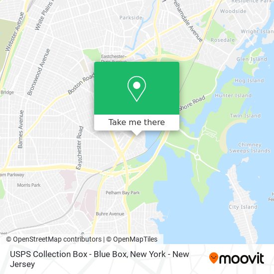 Mapa de USPS Collection Box - Blue Box