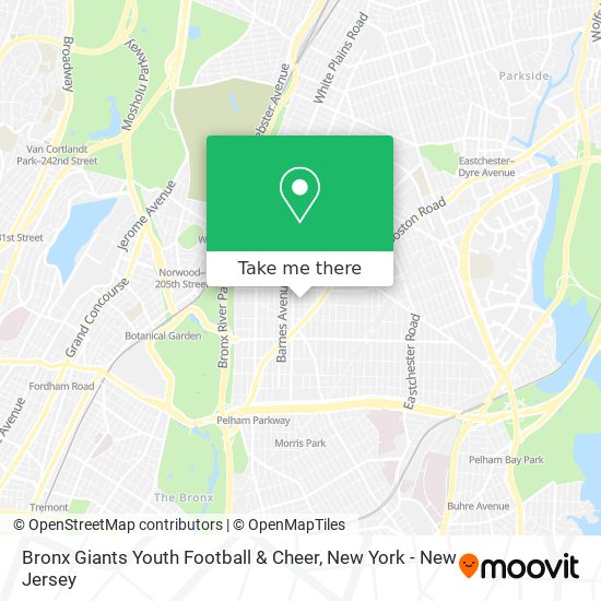 Bronx Giants Youth Football & Cheer map