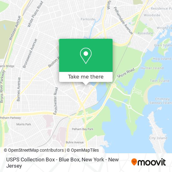 Mapa de USPS Collection Box - Blue Box