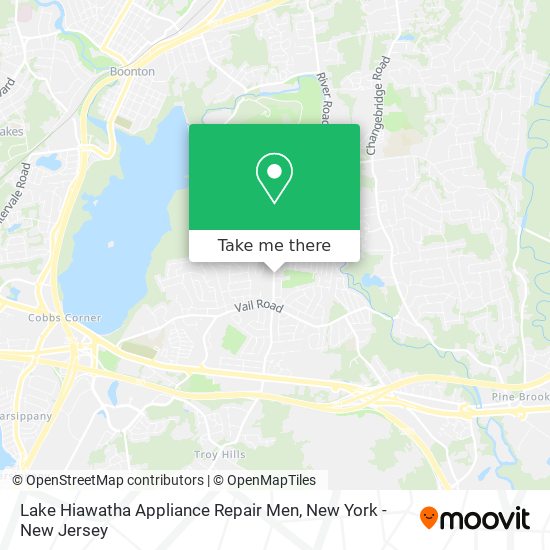 Lake Hiawatha Appliance Repair Men map