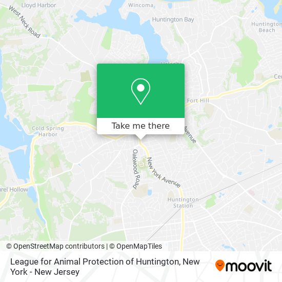 League for Animal Protection of Huntington map