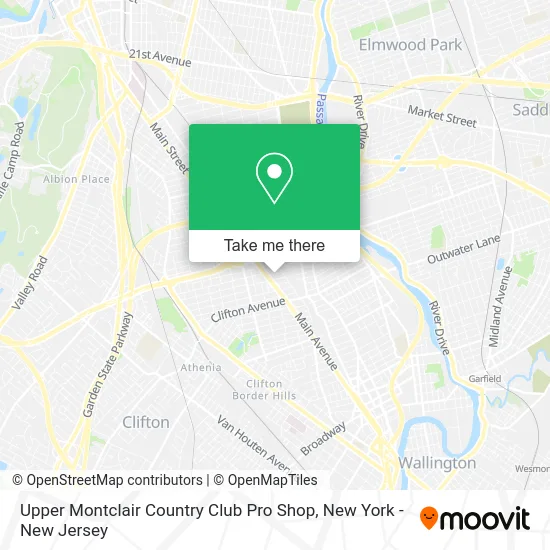 Upper Montclair Country Club Pro Shop map