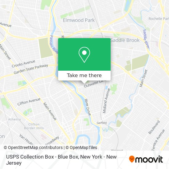 Mapa de USPS Collection Box - Blue Box