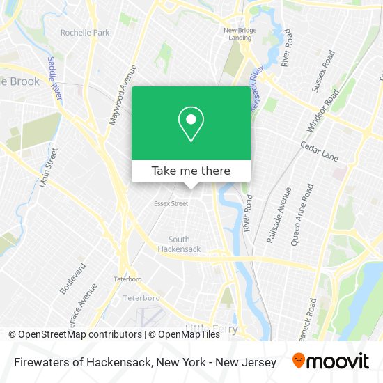 Firewaters of Hackensack map