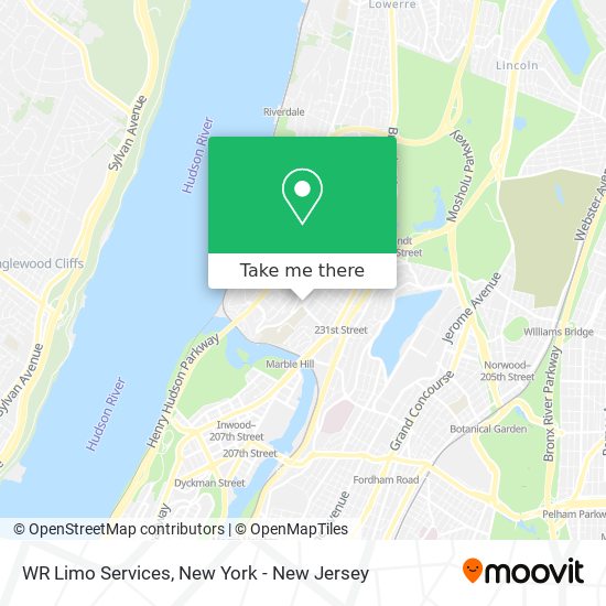 WR Limo Services map