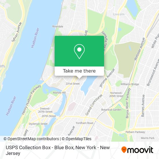 Mapa de USPS Collection Box - Blue Box