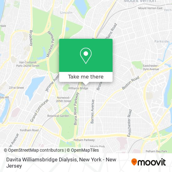 Davita Williamsbridge Dialysis map