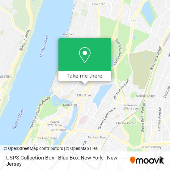 Mapa de USPS Collection Box - Blue Box