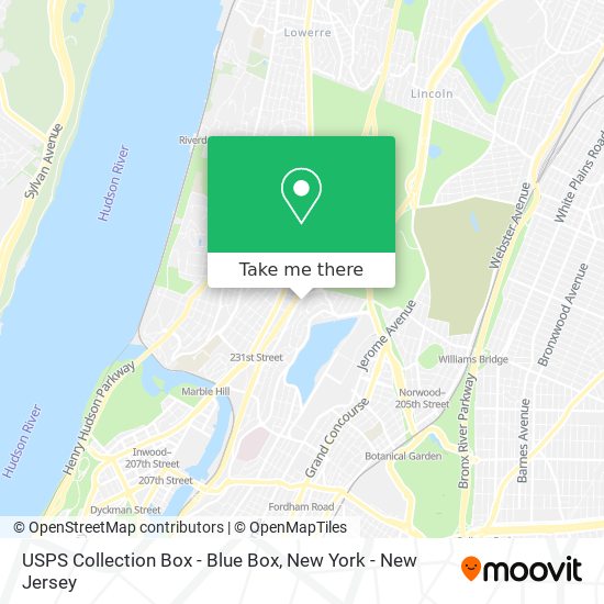 Mapa de USPS Collection Box - Blue Box