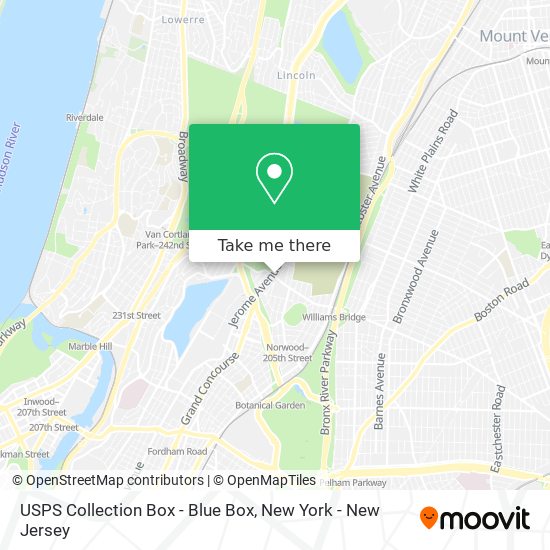 USPS Collection Box - Blue Box map