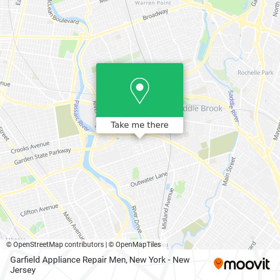 Garfield Appliance Repair Men map