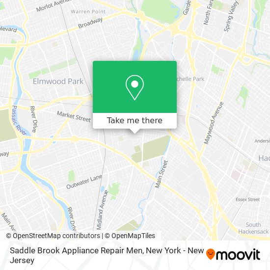 Mapa de Saddle Brook Appliance Repair Men