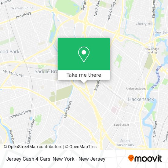 Mapa de Jersey Cash 4 Cars