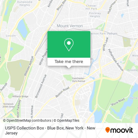 Mapa de USPS Collection Box - Blue Box